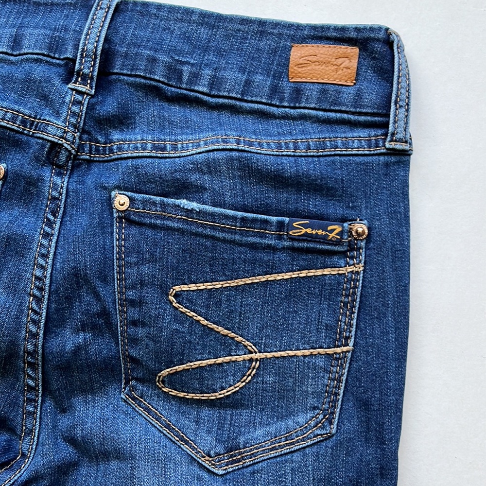 Seven7 Women's Skinny Jeans - Dark Blue Indigo - Picture 8 of 14